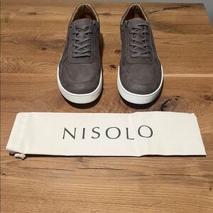 NEW Men’s Nisolo Grey Suede Beto Go-To Court Sneakers Reg. $170